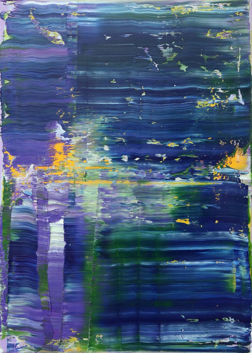 Abstract Oil Painting By Koen Lybaert, 20 X 28", Nuage Ii [Abstract N°2846], Original Artwork