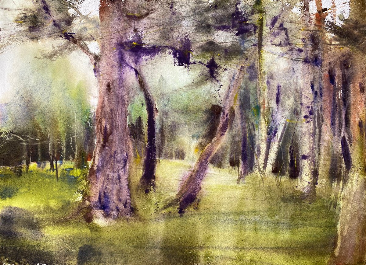 Enchanted Forest - original watercolor by Anna Boginskaia