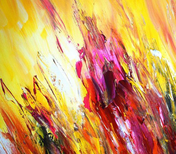 Yellow Red Abstraction XL 1