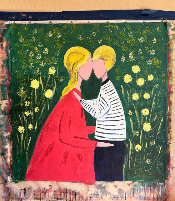 Mother Son Original Painting