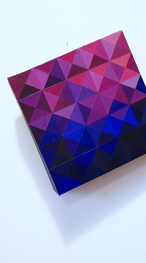 Prism, cube illusion from purple to blue by Jessica Moritz