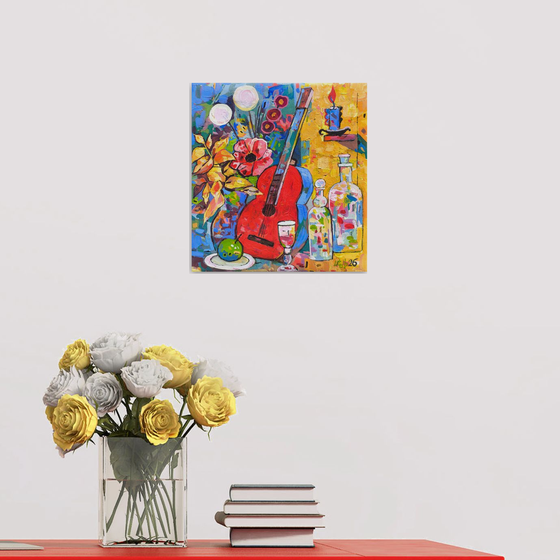 Still Life with Red Guitar