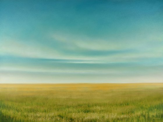 Golden Field - Blue Sky Landscape