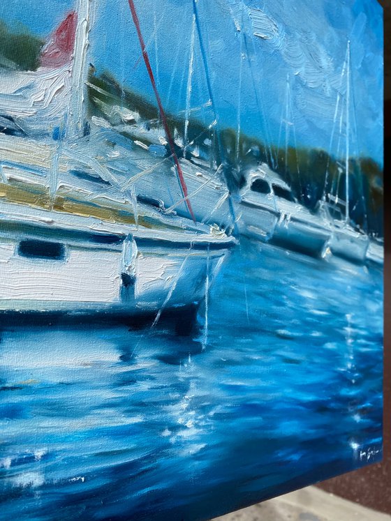 "Harbour"original oil painting by Artem Grunyka