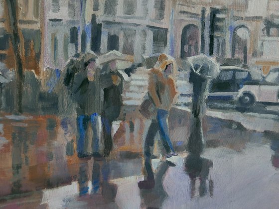 Rainy Trafalgar Square