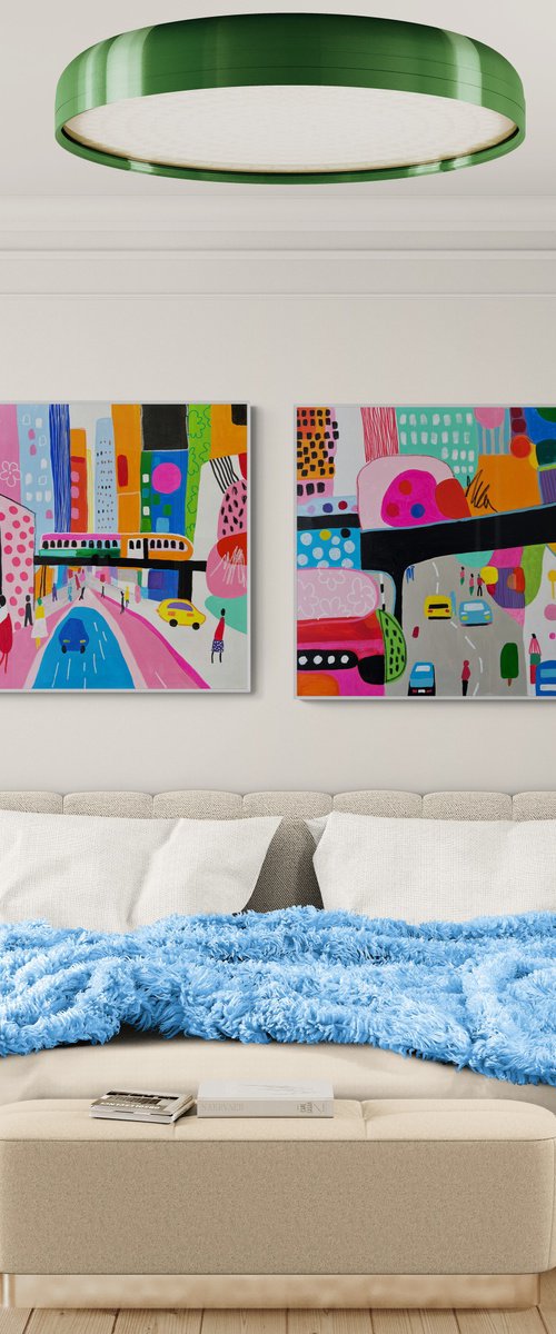 Diptych New York Cityscape by Sasha Robinson