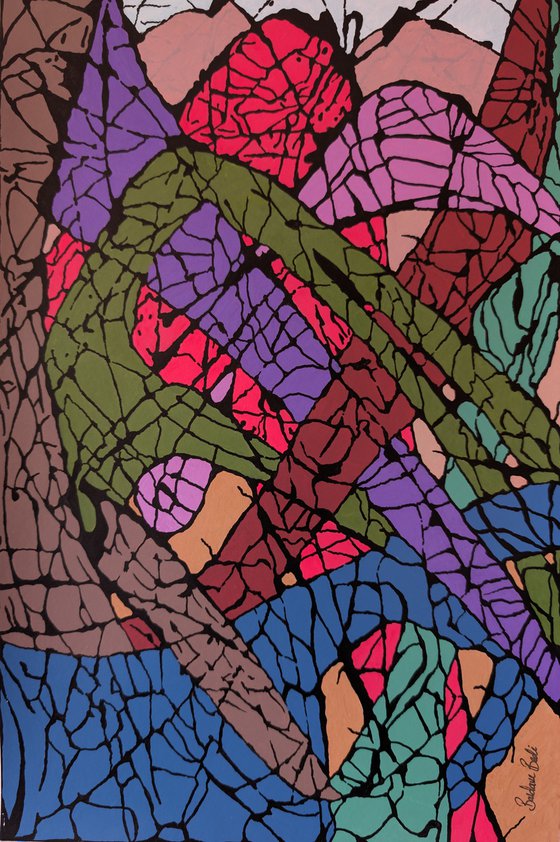 Entangled-Abstract Art painting
