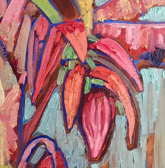 Pink banana tree Painting