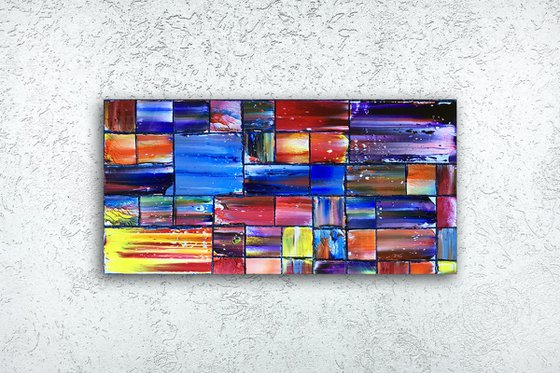 "Guess Who's Back?" - SPECIAL PRICE + FREE USA SHIPPING - Original PMS Abstract Oil Painting On Wood - 24" x 12"