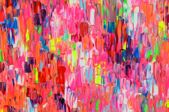 55x31.5'' Large Ready to Hang Colourful Modern Abstract Painting - XXXL Happy Gypsy Dance 7