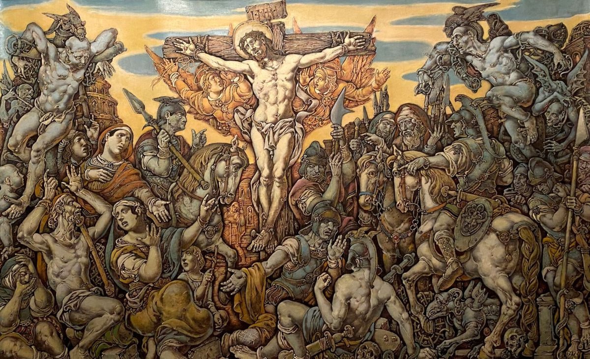 Surrealistic Oil Painting , Passion Of Christ. Calvary By Oleg And Alexander Litvinov, 37 X 56, Artwork For Sale On Artfinder