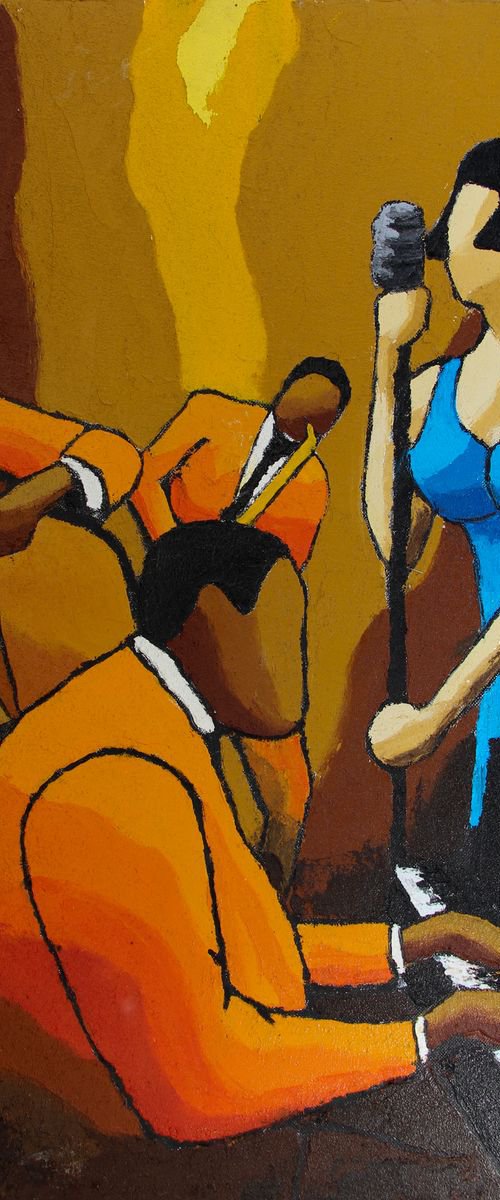 Jazz blue dress II by Olivier Boissinot
