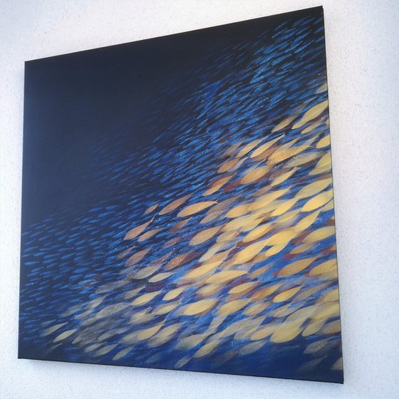 Fish nº86 / Extra large painting  #Gold series