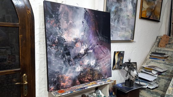 DARKSCAPE CREATOR ENERGY TRACES LARGE PAINTING BY O KLOSKA