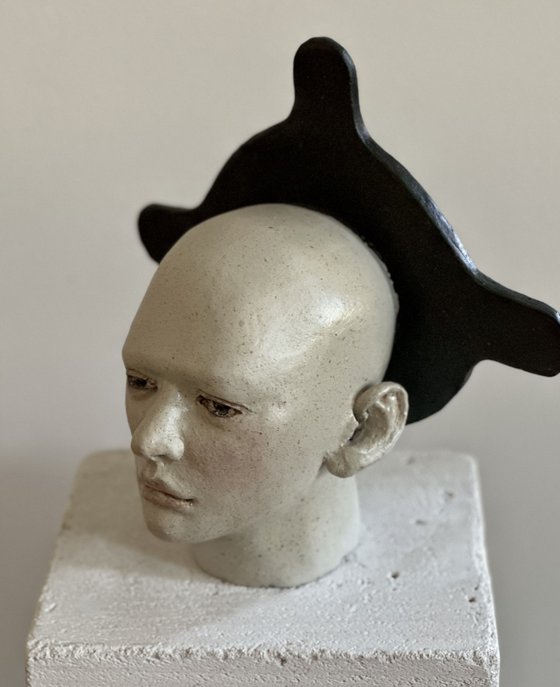 Head with black halo