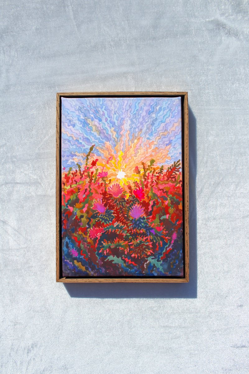 Impressionistic Watercolour , Pink Thistle Blossom By Tanbelia, 9 X 13, Artwork For Sale On Artfinder