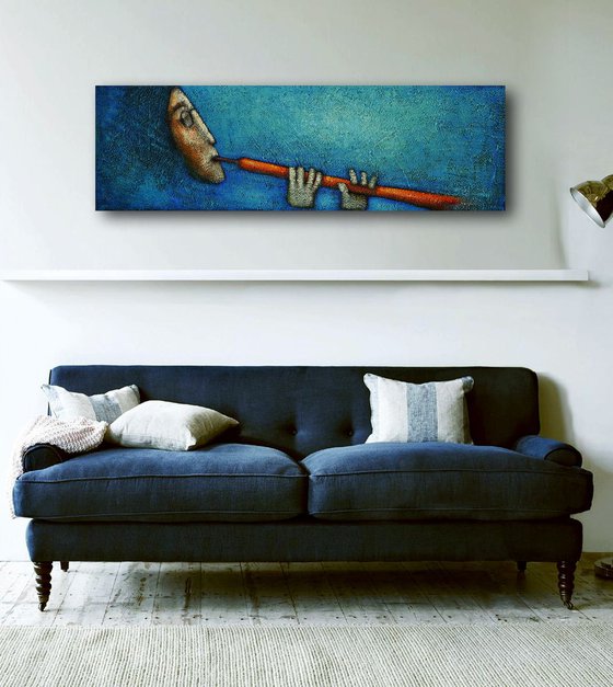 Aqua Oboe ( 100cm x 30cm)