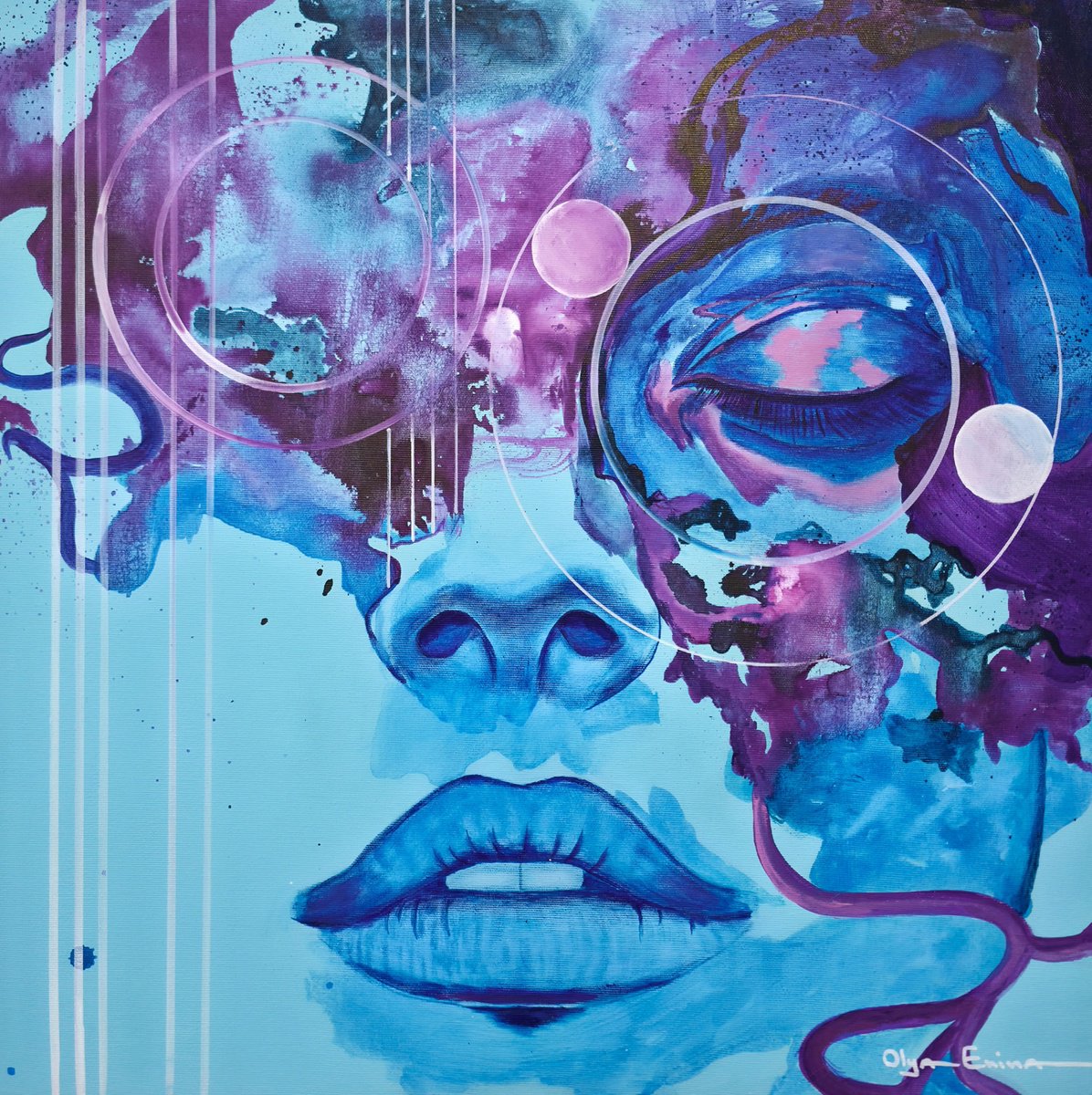  Blue Soul By Olya Enina, 24 X 24, Artwork For Sale On Artfinder