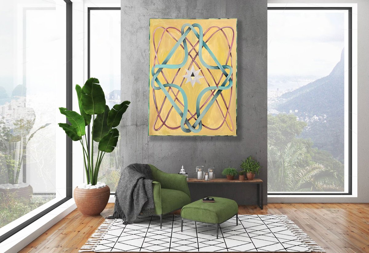 Abstract Acrylic Painting By Melissa Aristizabal, 28 X 35", Waves I, Original Artwork