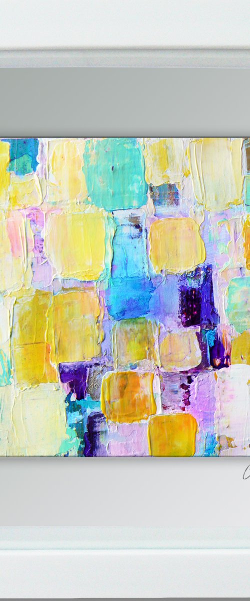Framed ready to hang original abstract  - Petals #1 by Carolynne Coulson