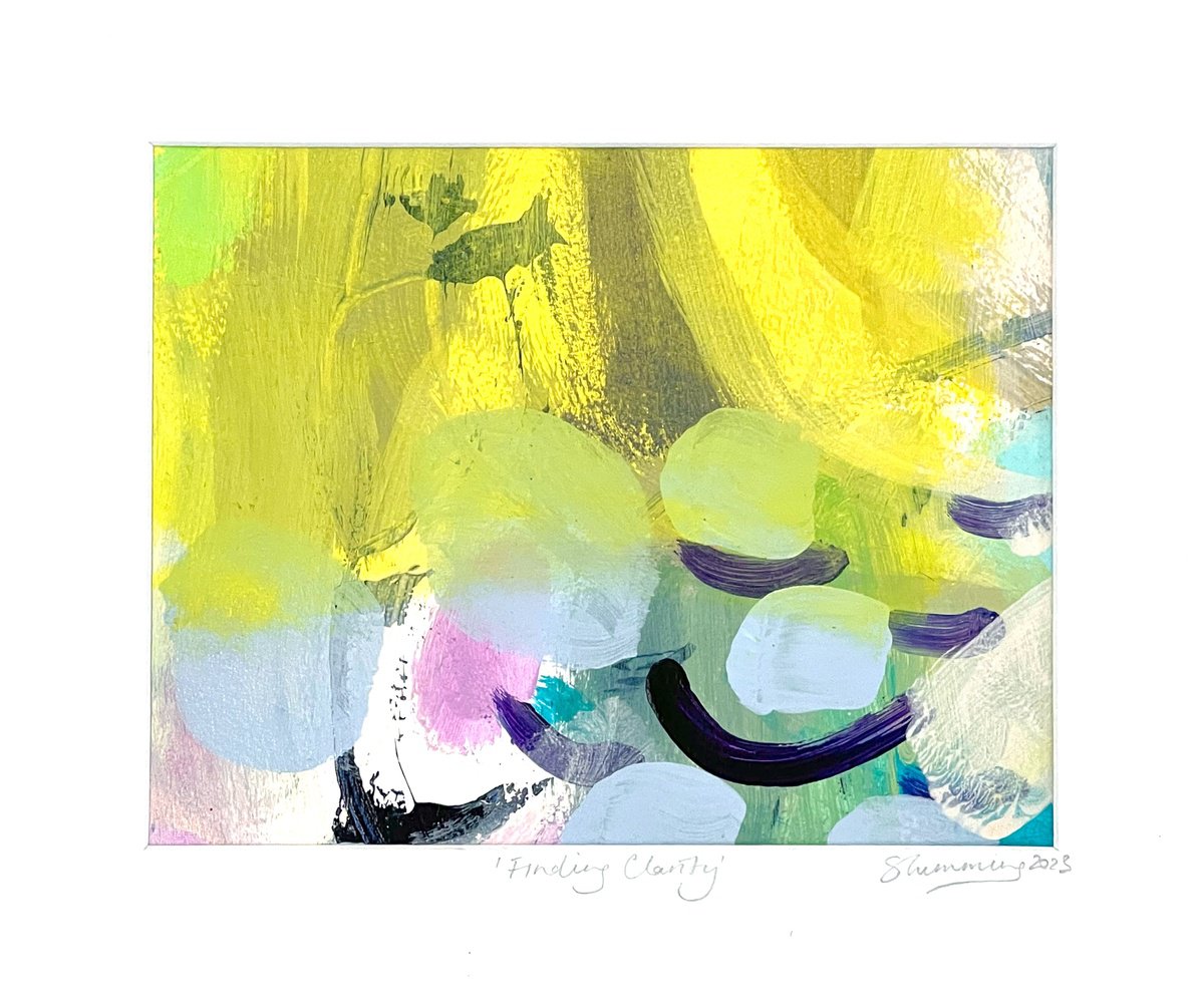 Organic Abstract Acrylic Painting By Suzie Cumming, 12 X 10", Finding Clarity, Original Artwork
