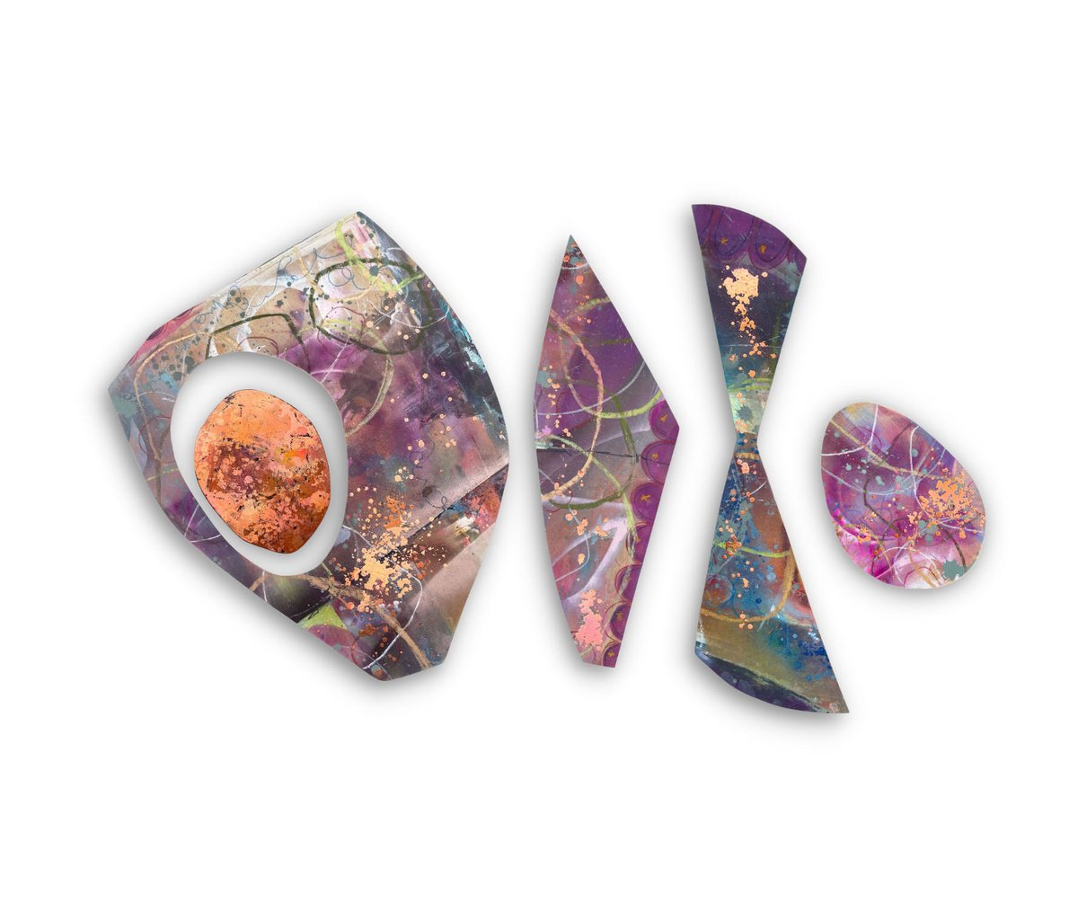 Organic Abstract Sculpture By Kimberlee Rocca, 112 X 52", Hop, Skip & A Jump, Original Artwork