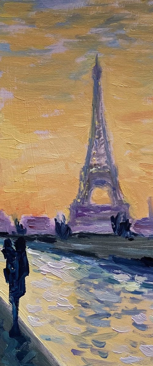 Eiffel Tower, Paris. Original Cityscape Oil Painting. by Jackie Smith