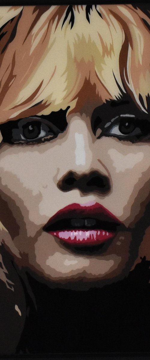 Brigitte Bardot framed painting by Robert Kerr
