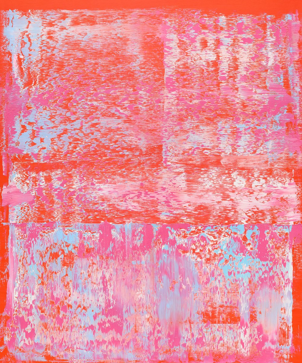 Abstract Oil Painting By Nataliia Sydorova, 30 X 35", Orange Purple Blue, Original Artwork