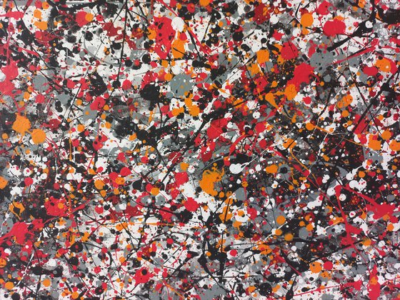 Abstract J. Pollock style acrylic by M.Y.
