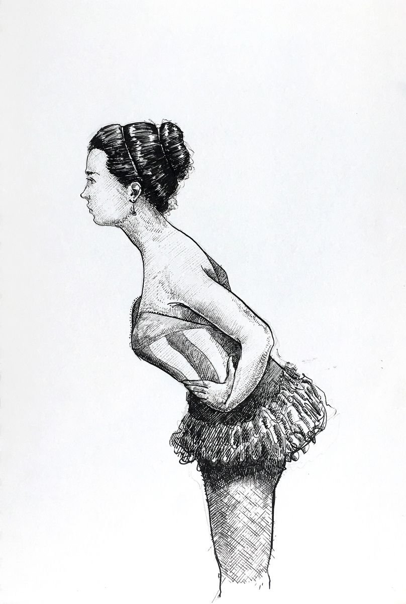 Photorealistic Portrait Ink Drawing By Dario Moschetta, 8 X 11, Portrait 278, Original Artwork