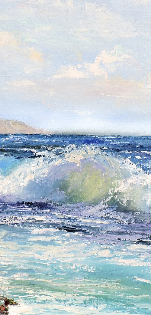 Sea oil painting, Seascape canvas art by Annet Loginova
