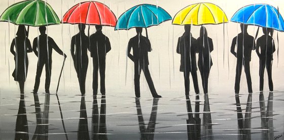 Colourful Umbrella Silhouettes