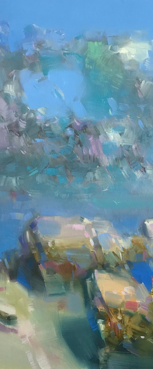 Ocean Side, Original oil painting, Handmade artwork, One of a kind by Vahe Yeremyan