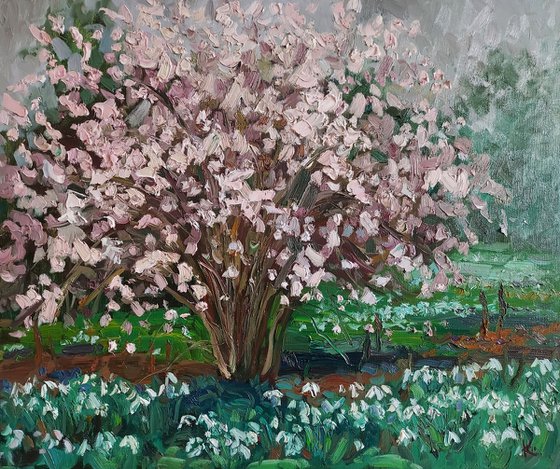 Spring landscape "Blooming garden"