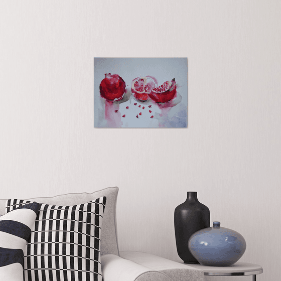 Pomegranates / Watercolour Painting