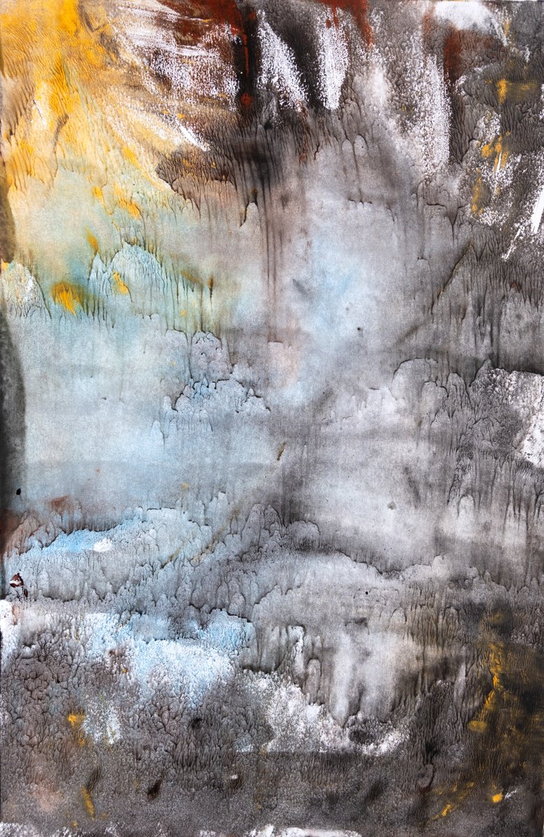 Abstract Limited Edition Print By Elizabeth Anne Fox, 13 X 20, Waterfall 1, Original Artwork