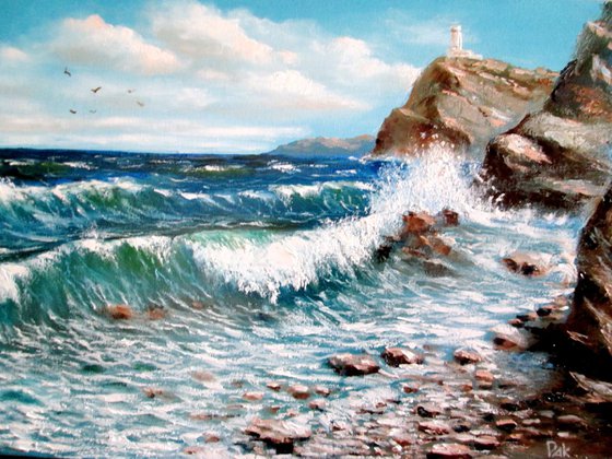 Old lighthouse 70 x 50 cm