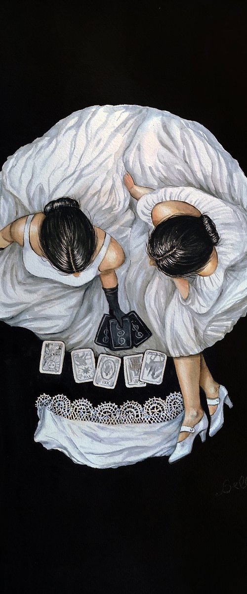Tarot Reader Girl - Optical Il by Olga Beliaeva Watercolour