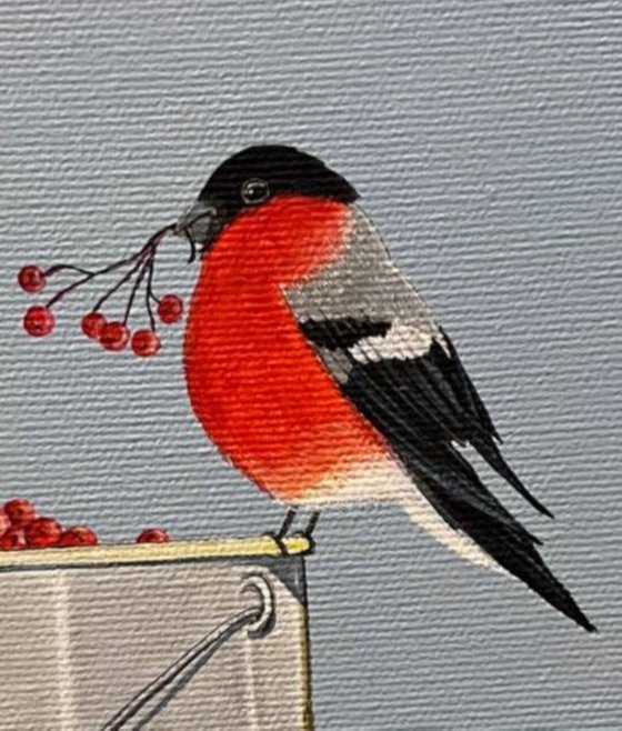 "Bullfinch" is 25x30 cm.