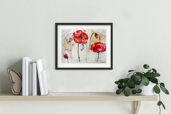 Poppy Flower Collage