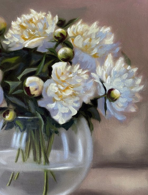 White peonies