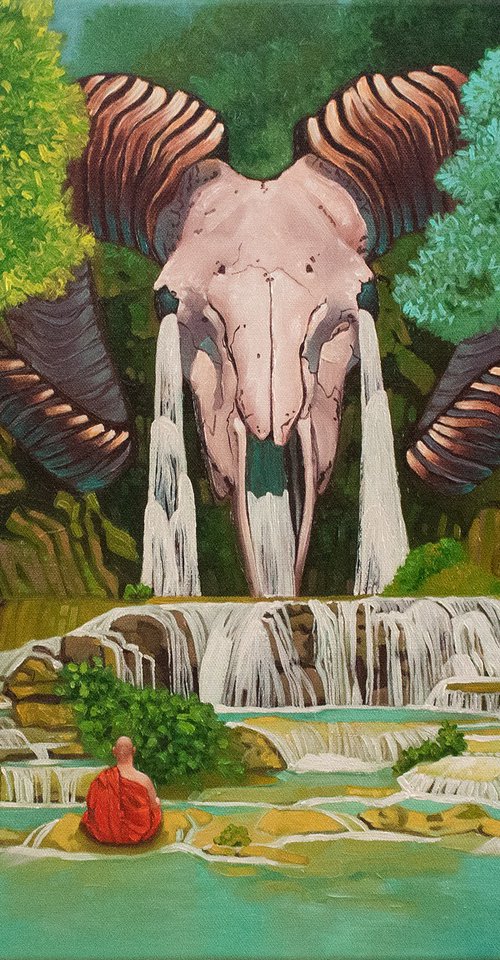 Ram skull waterfall by Yue Zeng