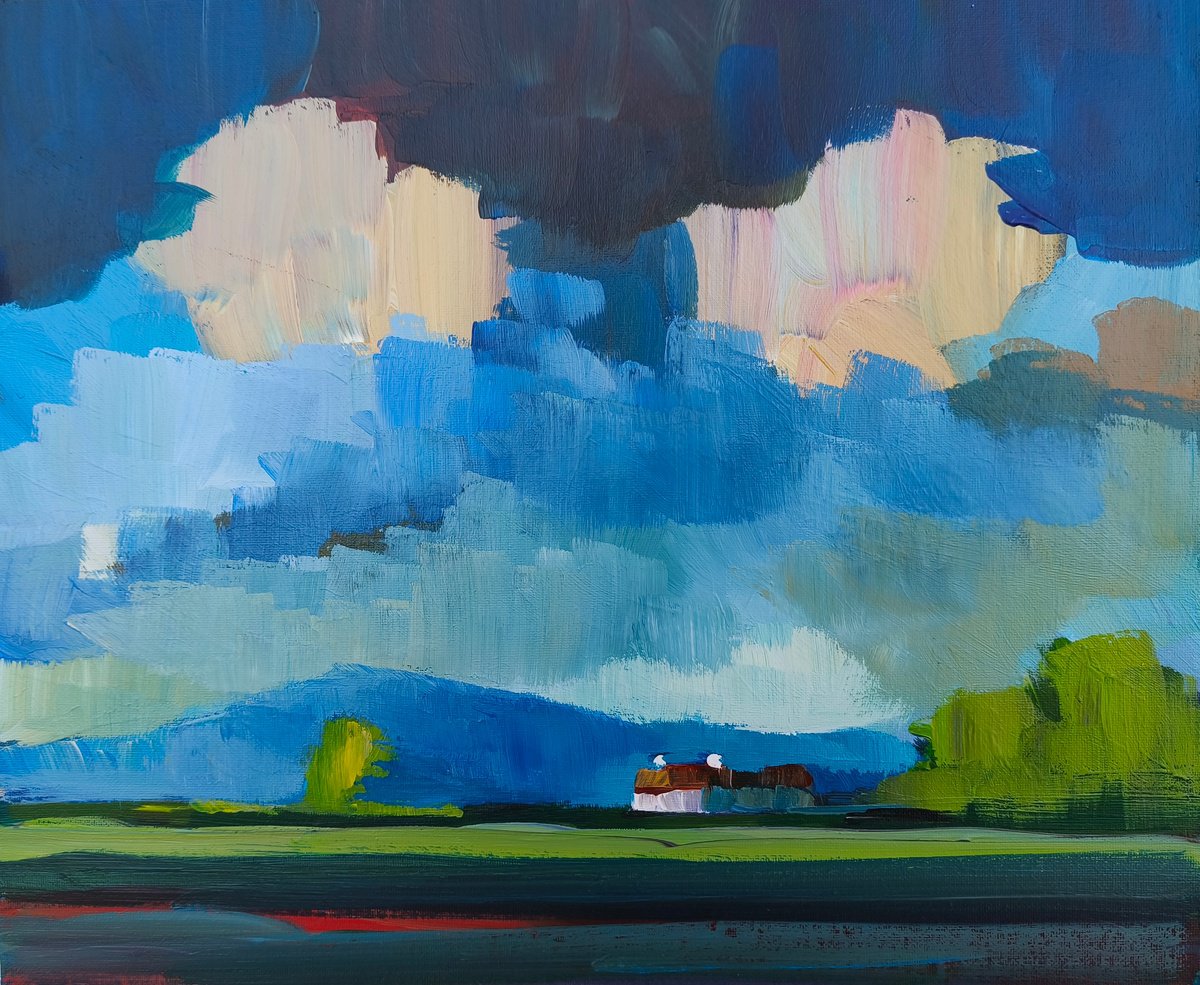  Landscape And Clouds By Mahonart75, 12 X 10, Artwork For Sale On Artfinder