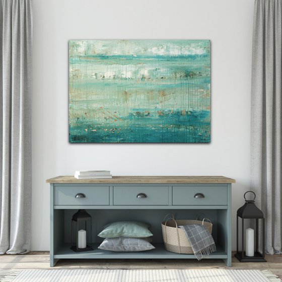 Aquamarine - Large Minimalist Seascape Painting