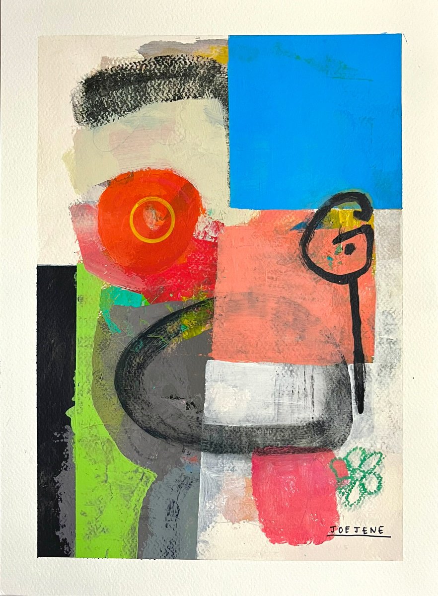 Abstract Acrylic Painting By Joejene C. Santos, 11 X 15, Mr. X, Original Artwork