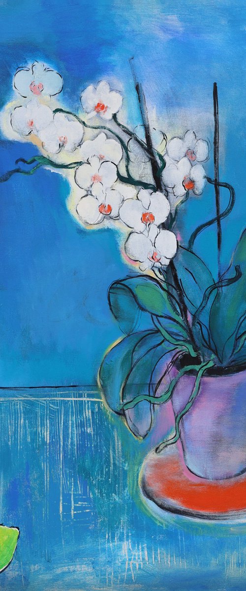 Orchids with Lemon by Artem Andreichuk