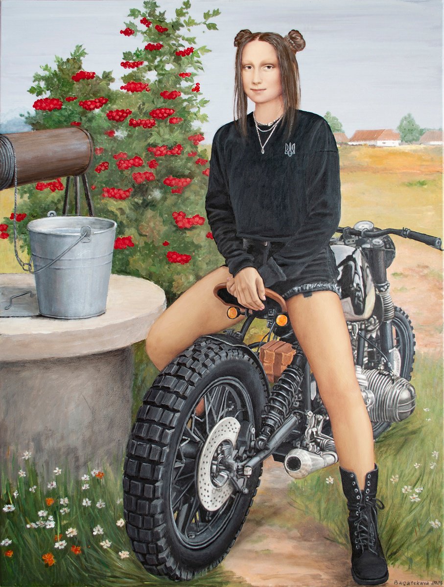 Photorealistic Portrait Acrylic Painting By Nataliya Bagatskaya, 30 X 39", Main Thing: Mom Mustn