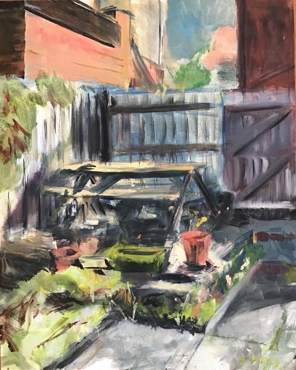 Picnic Bench By Sandra Haney, 16 X 20, Artwork For Sale On Artfinder