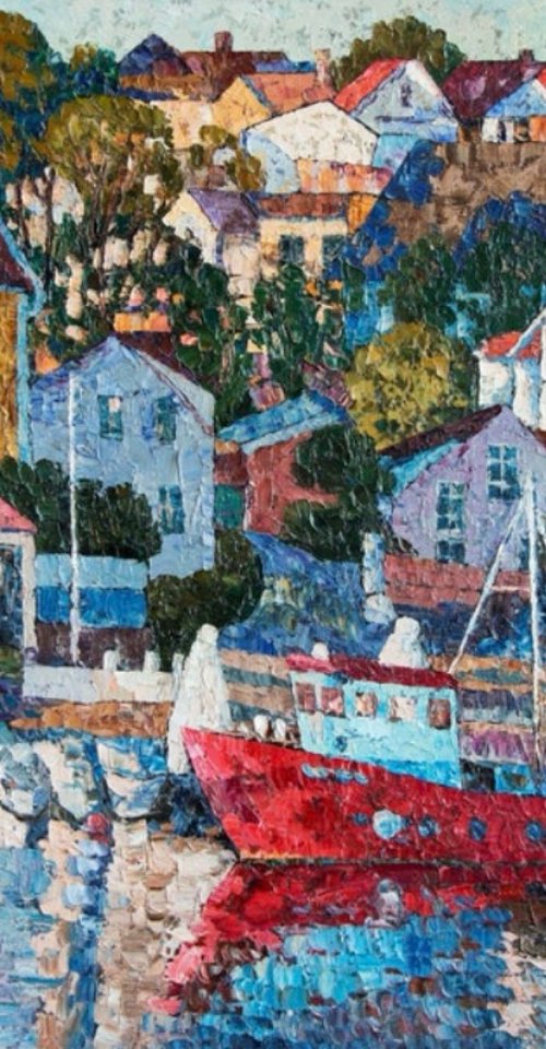 City near by sea (Drøbak) by Nadezda Stupina